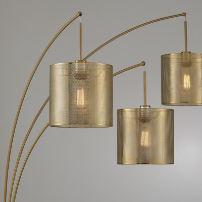 Everly Quinn Aritha 91'' Antique Brass Arched/Arc Floor Lamp | Wayfair